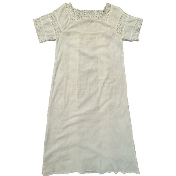 Zara Women white Embroidered Lace India Small Maxi Dress Boho Cottage Romance - Picture 2 of 14